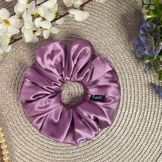 Lilac Premium Silk Satin Scrunchies - S, M, L, XL Sizes Rubber Band