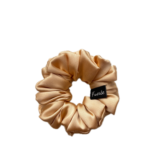 Champagne Gold Satin Scrunchie - Medium Size