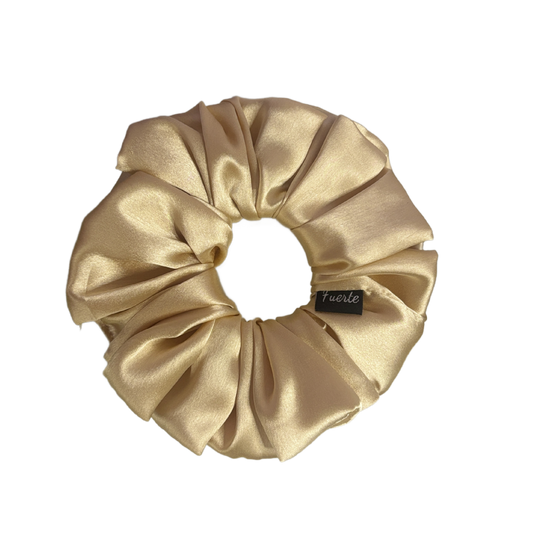 Champagne Gold Satin Scrunchie - S, M, L, XL Sizes