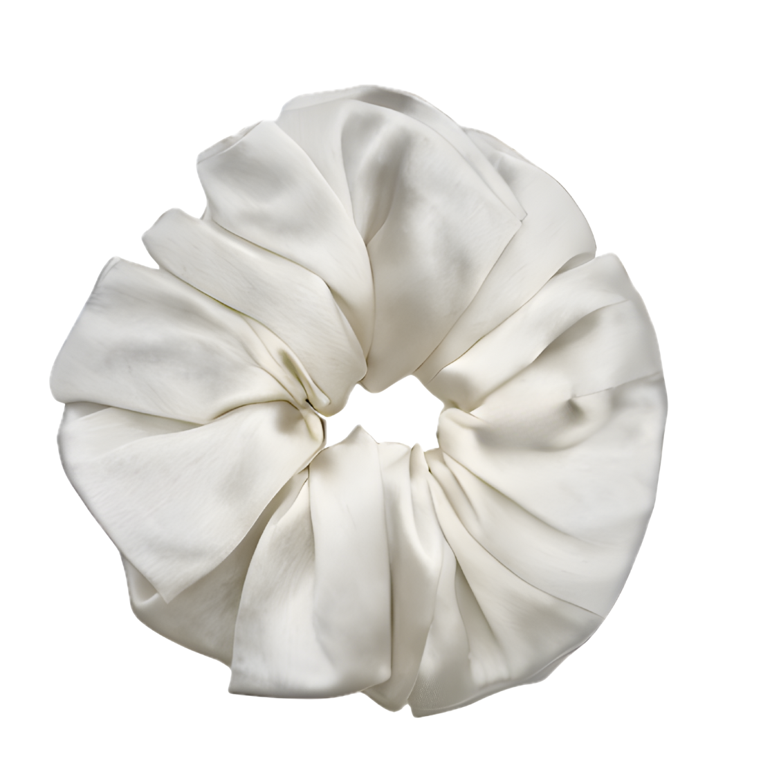 White Satin Scrunchies – Soft Hair Ties & Ponytail Holders for Girls and Women