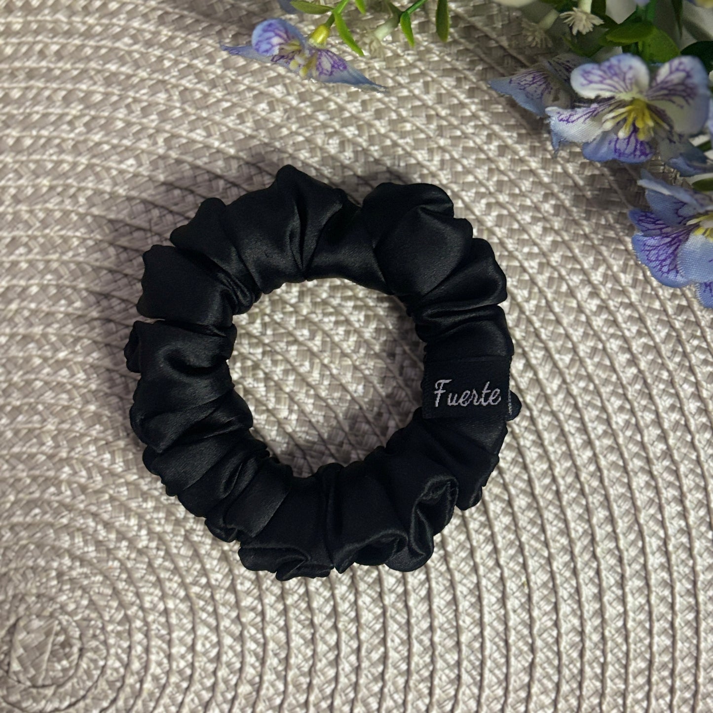 3-Pack Satin Scrunchies Set for Women - Black