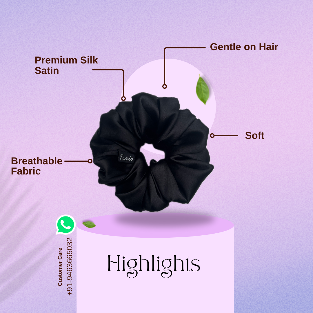 black silk Scrunchie highlights