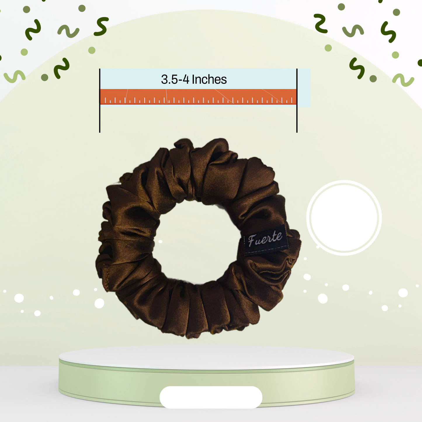 3-Pack Satin Scrunchies Set for Women - Brown