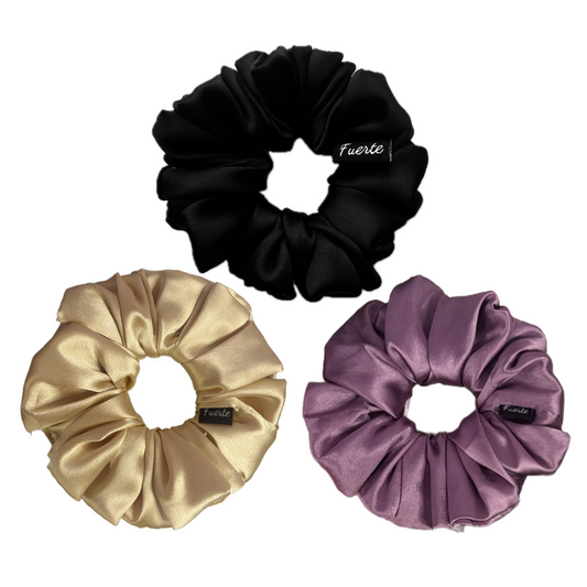 Silk Scrunchies Set of 3 – Anti-Breakage, Soft, Everyday Hair Ties