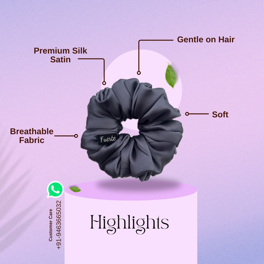 Satin Scrunchie Grey - Small