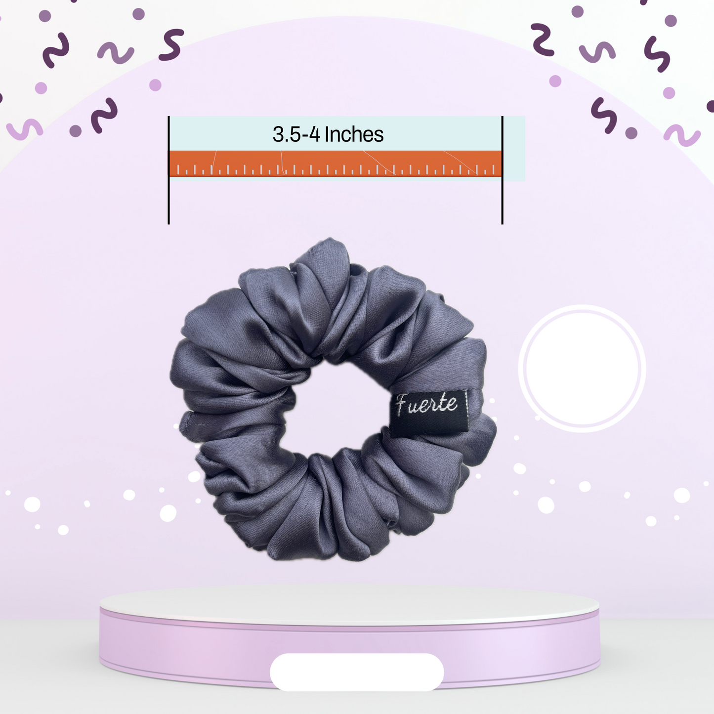 3-Pack Satin Scrunchies Set for Women - Grey