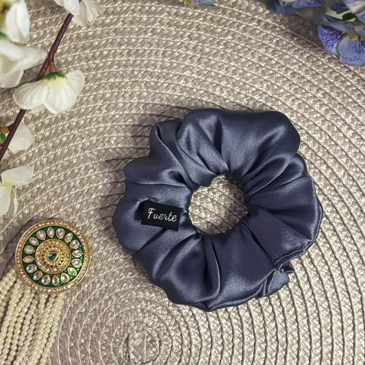 Regular Satin Silk Scrunchie Grey
