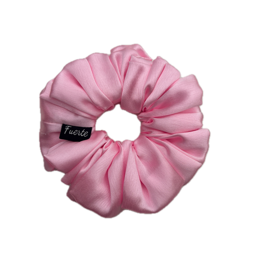 Baby Pink Silk Satin Scrunchie