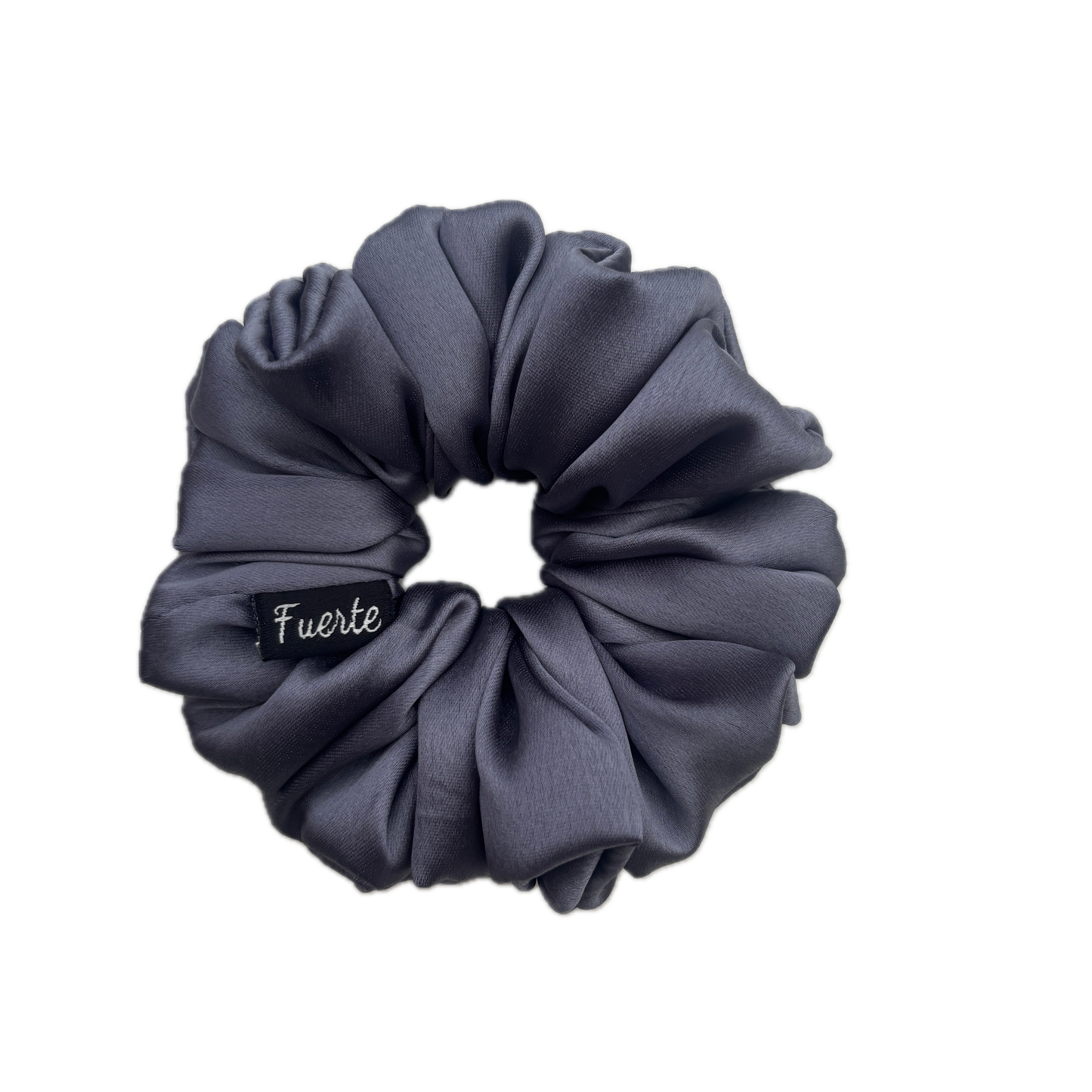 Satin Silk Scrunchie Grey Large