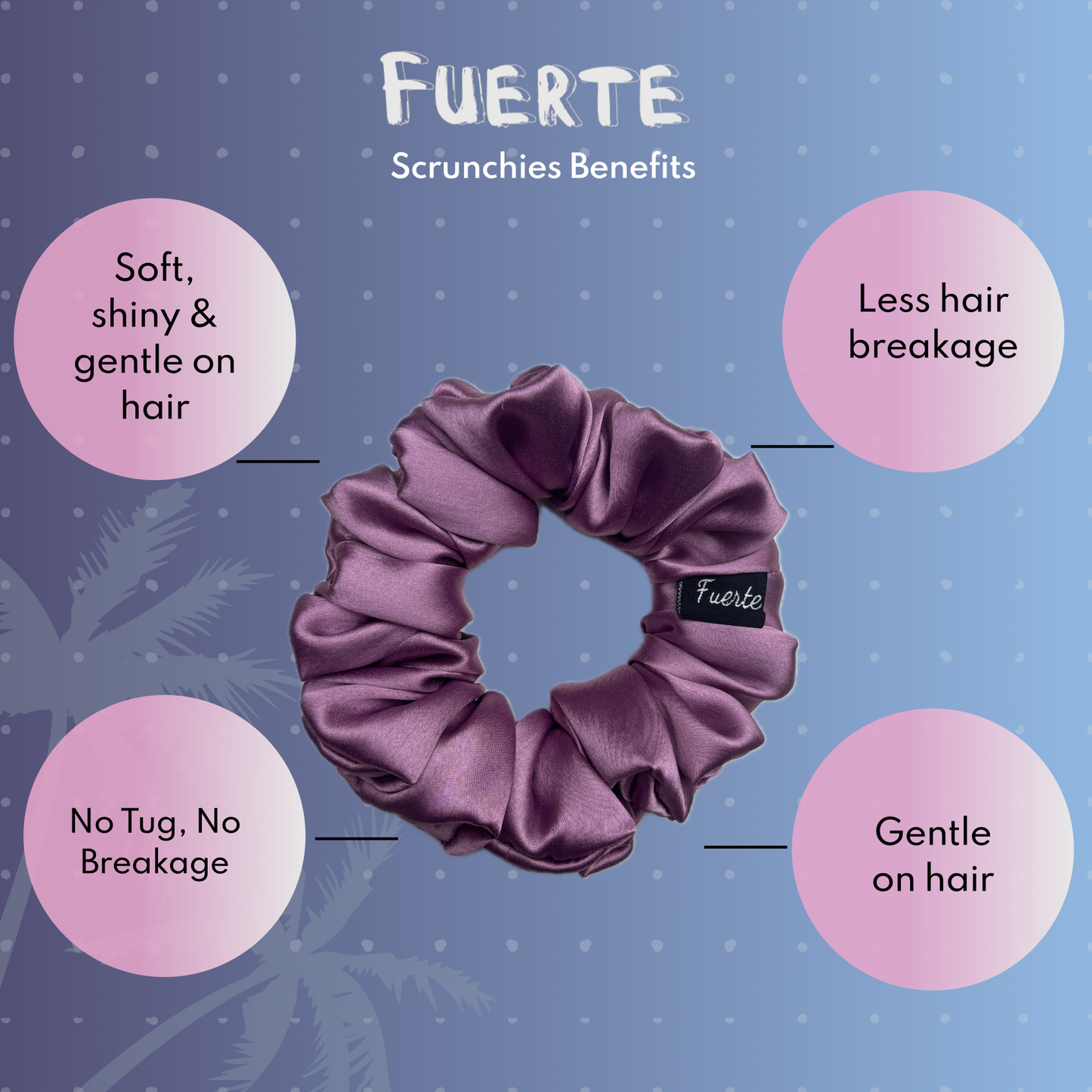 3-Pack Satin Scrunchies Set for Women - Lilac