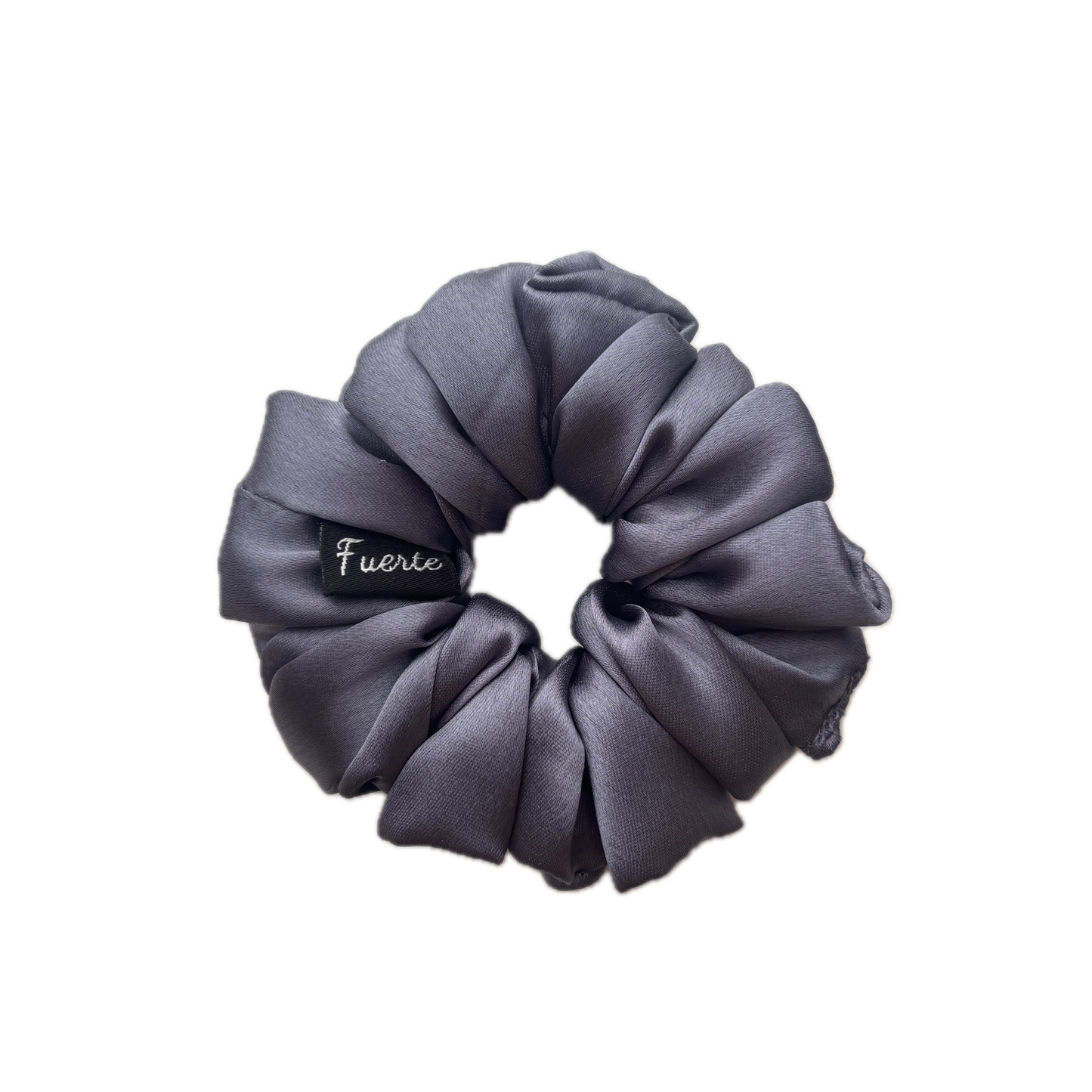 Grey Silk Scrunchie - M Size