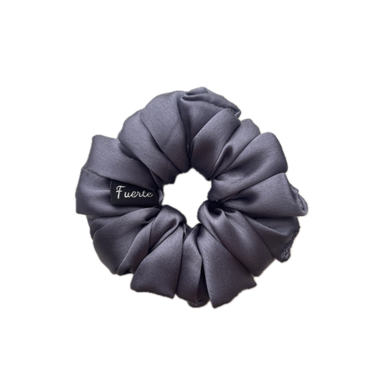 Grey Silk Scrunchie - M Size