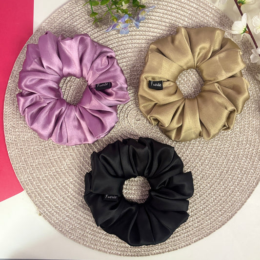 Silk Scrunchies Set of 3 – Anti-Breakage, Soft, Everyday Hair Ties