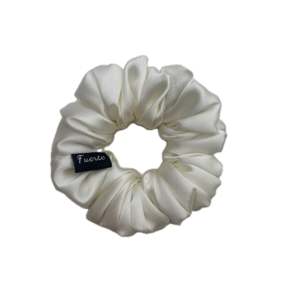 White Satin Scrunchies – Soft Hair Ties & Ponytail Holders for Girls and Women
