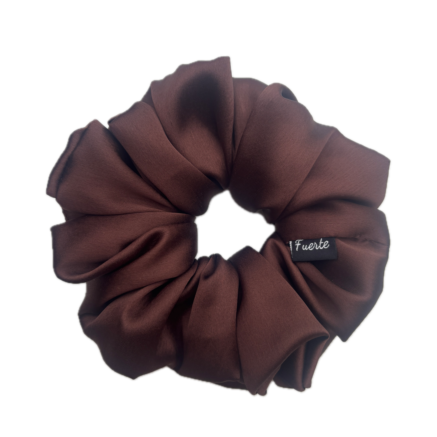 Brown Silk Satin Scrunchies – S, M, L, XL and Regular Sizes