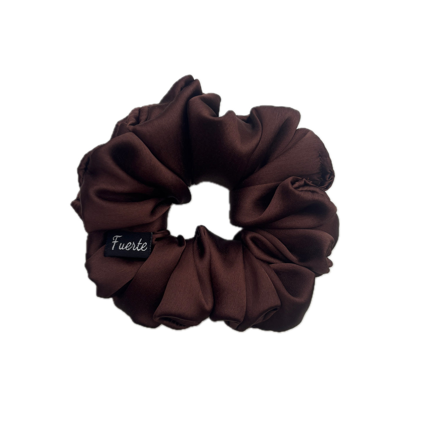 Brown Silk Satin Scrunchies – S, M, L, XL and Regular Sizes
