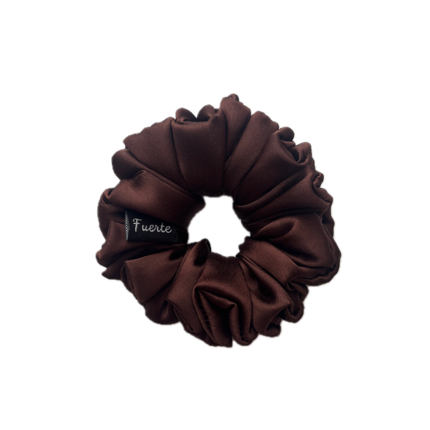 Brown Silk Satin Scrunchies – S, M, L, XL and Regular Sizes