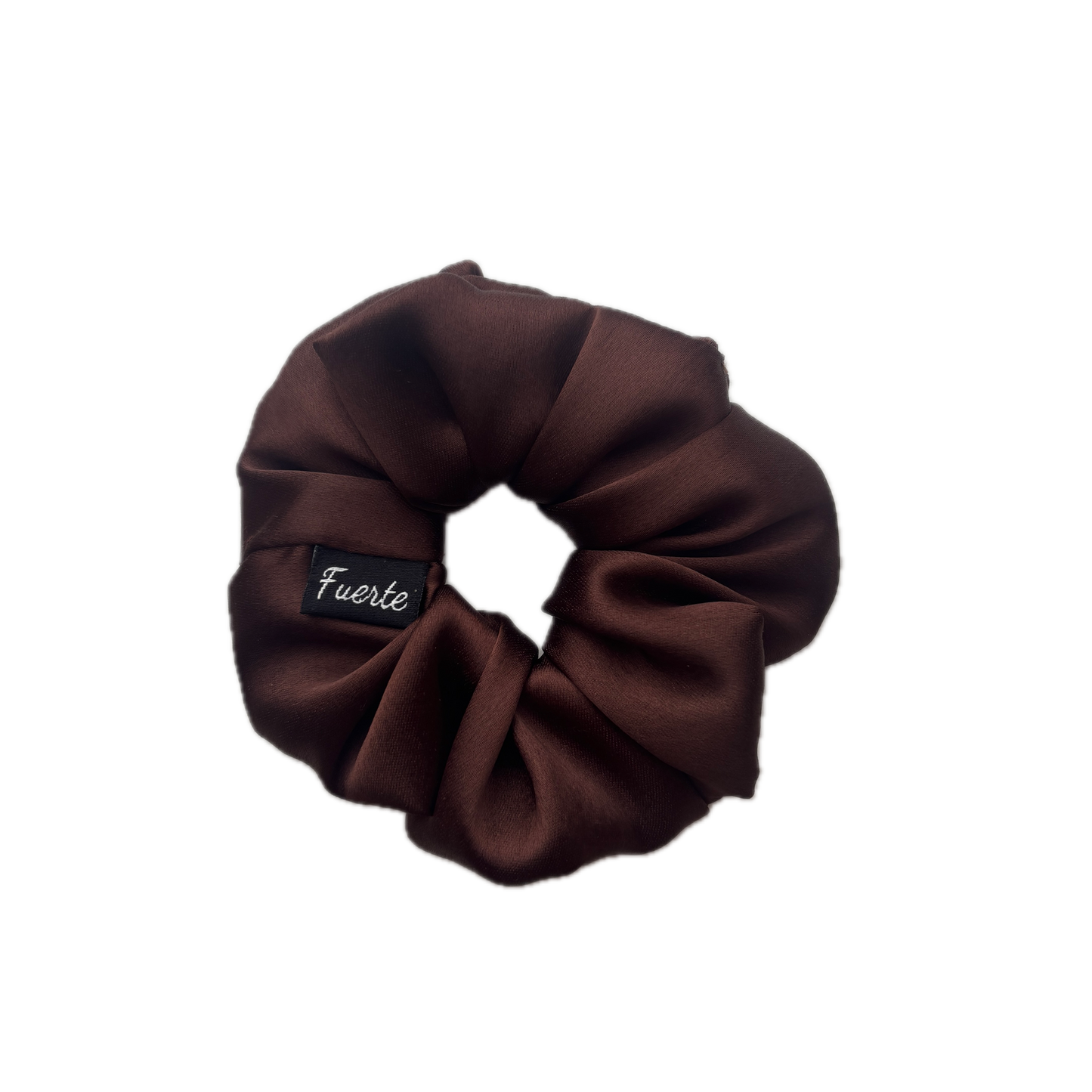 Brown Silk Satin Scrunchies – S, M, L, XL and Regular Sizes
