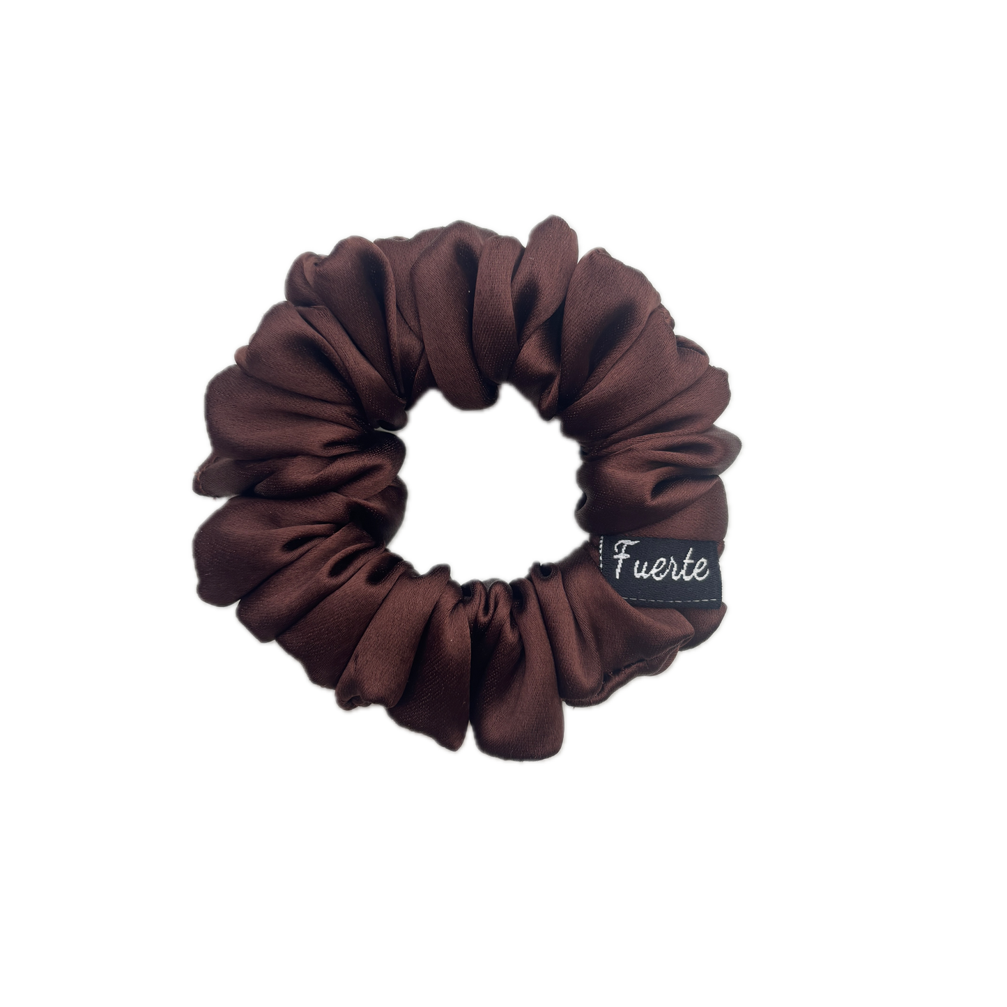 Brown Silk Satin Scrunchies – S, M, L, XL and Regular Sizes