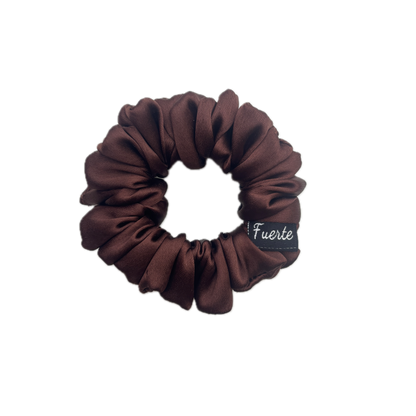 Brown Silk Satin Scrunchies – S, M, L, XL and Regular Sizes