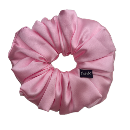 Baby Pink Silk Satin Scrunchie