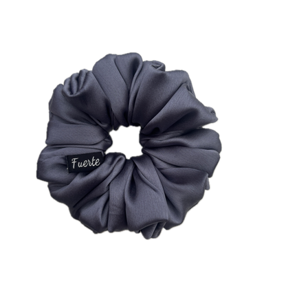 Satin Silk Scrunchie Grey Large