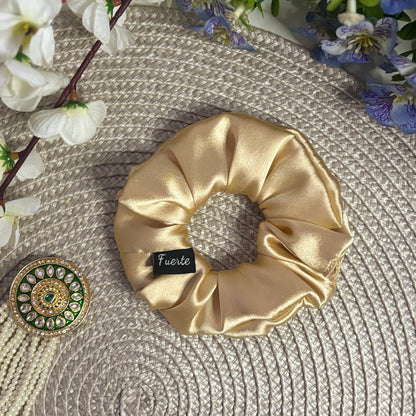 Champagne Gold Satin Scrunchie - Regular