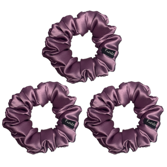 3-Pack Satin Scrunchies Set for Women - Lilac