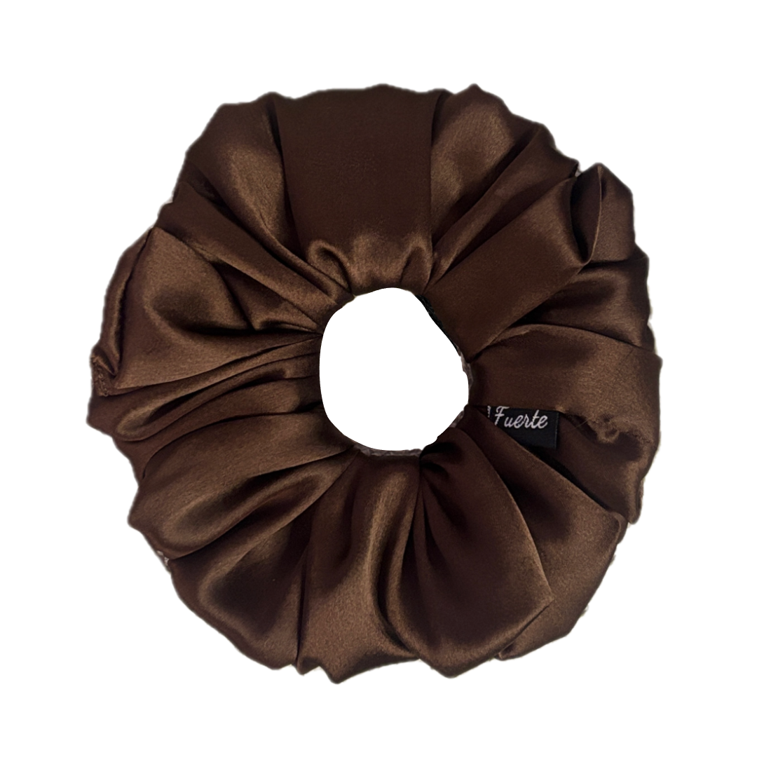 Brown Silk Scrunchie for Women – XL Size